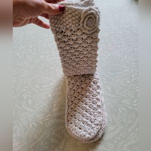 NWT Lemon Slipper Knit Socks - Grey - One Size